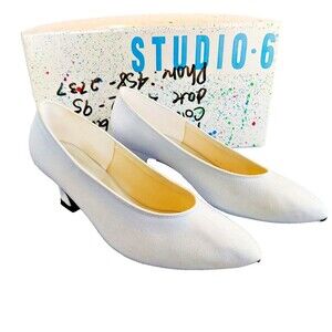 Vintage Studio 6 Miami Vice Satin Dyeable Baby Blue Women's Dress Shoes Size 6 M